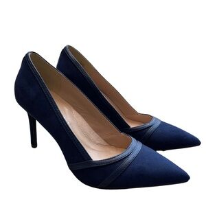 Kelly & Katie Midnight Blue Suede Pumps, Size 8